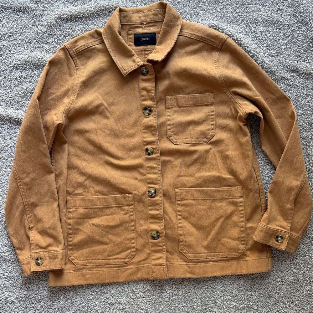 Quince Women’s Organic Comfort Stretch Chore Jacket Tobacco Sz Large EUC